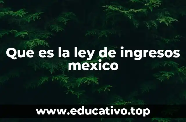 Que es la ley de ingresos mexico