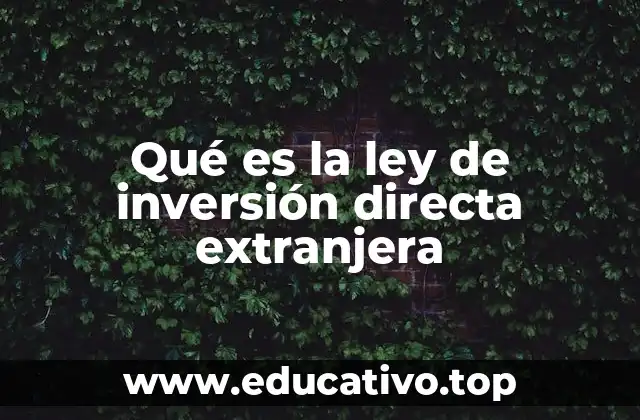 Qué es la ley de inversión directa extranjera
