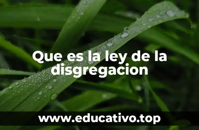 Que es la ley de la disgregacion