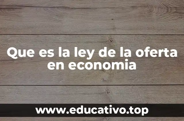 Que es la ley de la oferta en economia