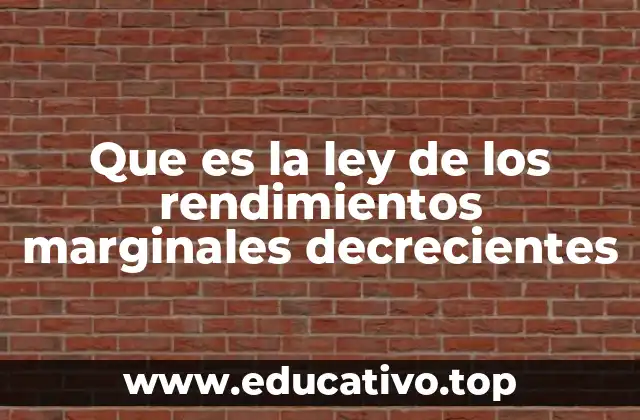 Que es la ley de los rendimientos marginales decrecientes