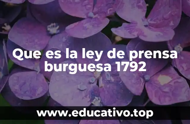 Que es la ley de prensa burguesa 1792