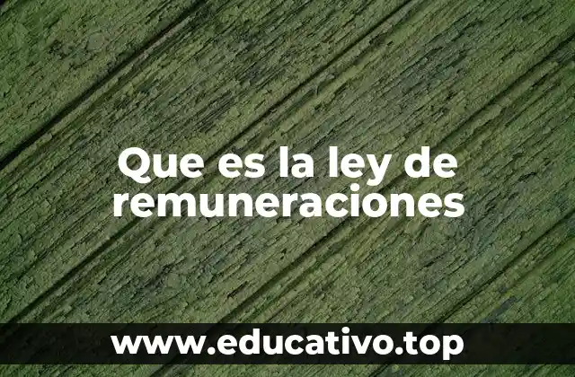 Que es la ley de remuneraciones