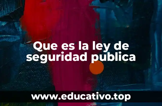 Que es la ley de seguridad publica