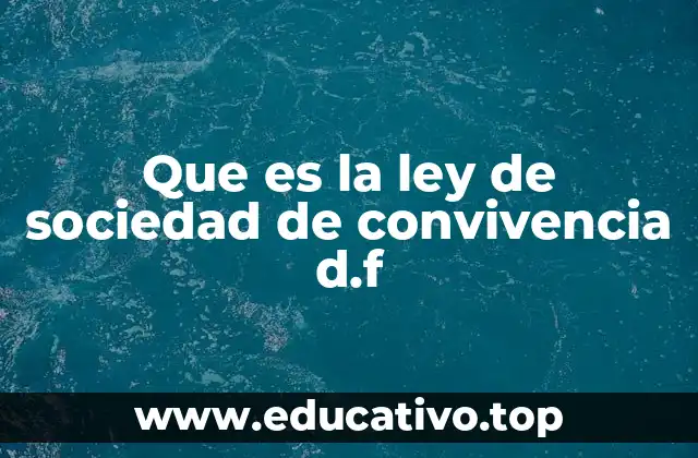 Que es la ley de sociedad de convivencia d.f