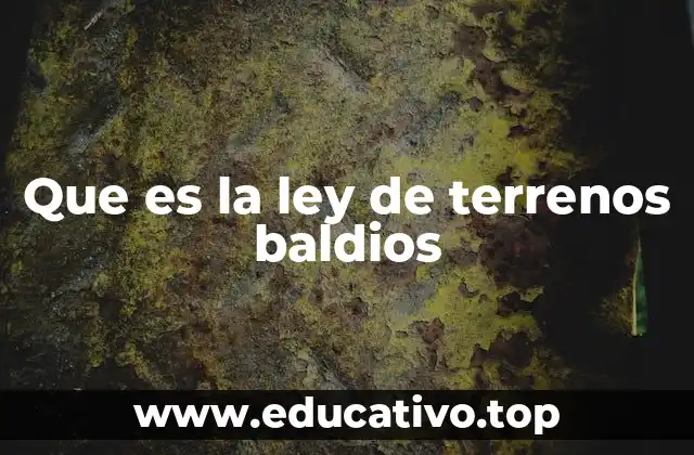 Que es la ley de terrenos baldios