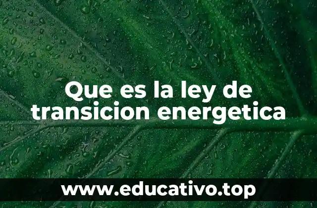 Que es la ley de transicion energetica