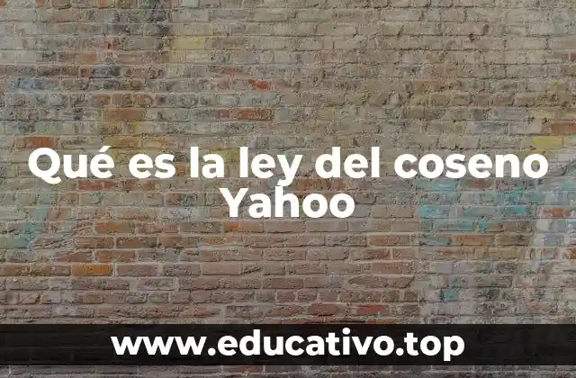 Qué es la ley del coseno Yahoo