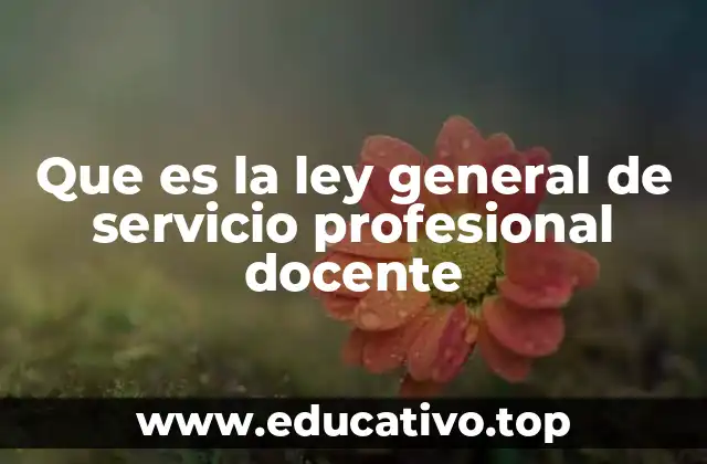 Que es la ley general de servicio profesional docente
