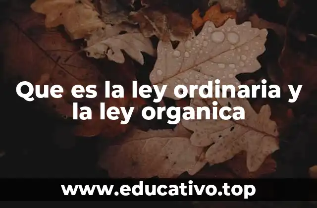 Que es la ley ordinaria y la ley organica