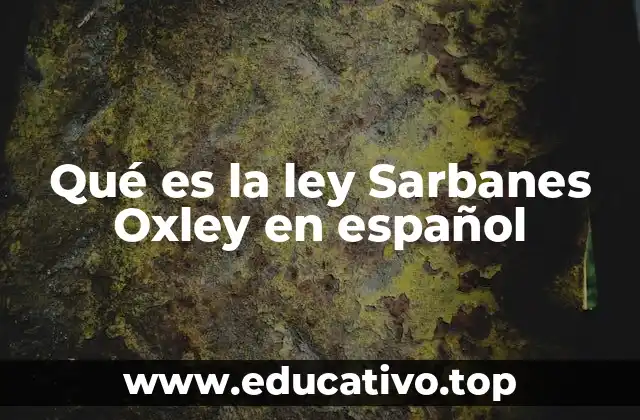 Qué es la ley Sarbanes Oxley en español