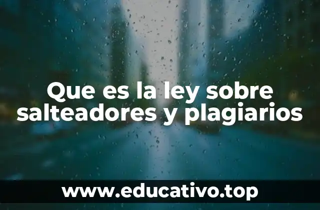 Que es la ley sobre salteadores y plagiarios