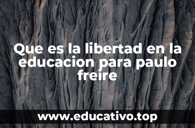 Que es la libertad en la educacion para paulo freire
