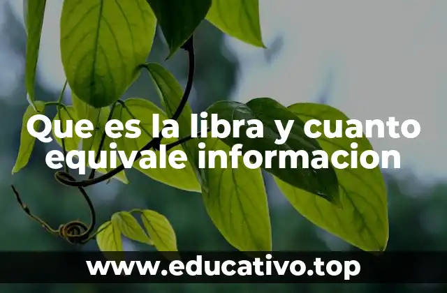 Que es la libra y cuanto equivale informacion
