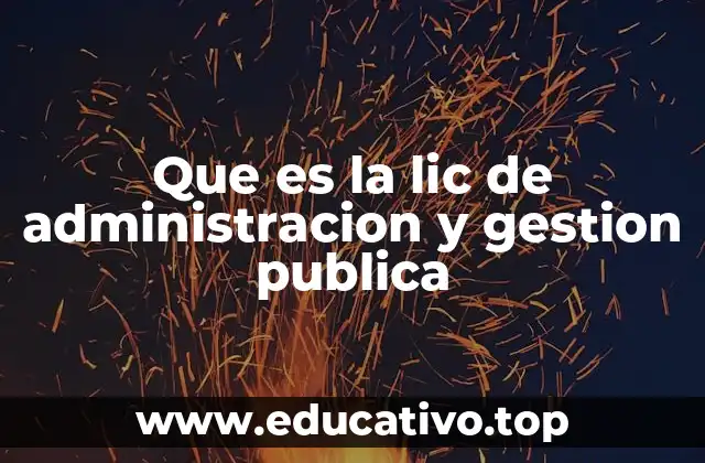 Que es la lic de administracion y gestion publica