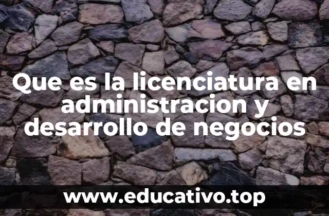 Que es la licenciatura en administracion y desarrollo de negocios