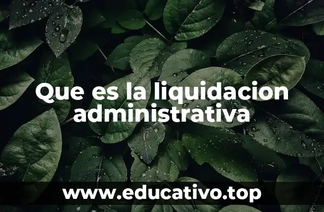 Que es la liquidacion administrativa
