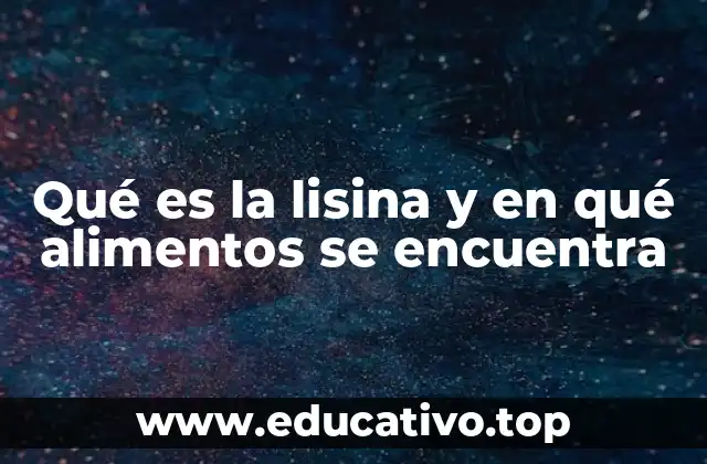 Qué es la lisina y en qué alimentos se encuentra