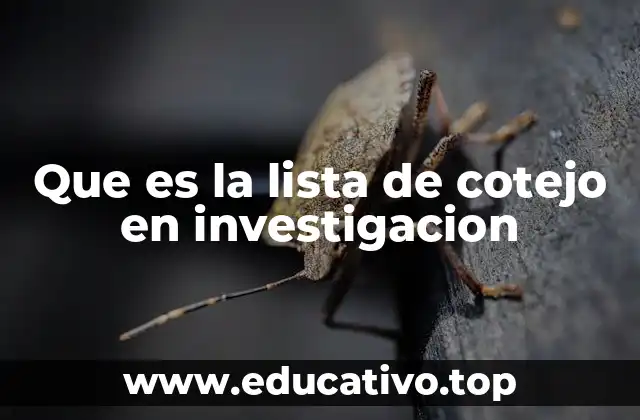 Que es la lista de cotejo en investigacion