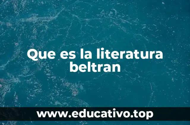 Que es la literatura beltran