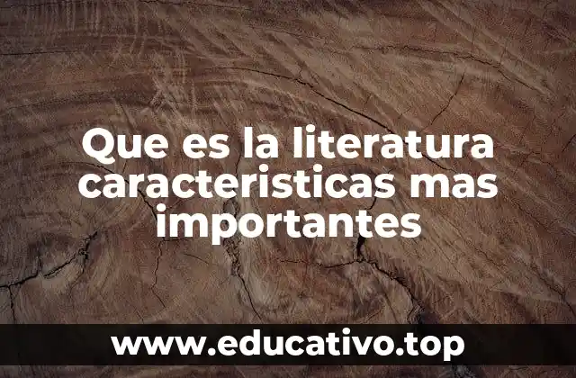 Que es la literatura caracteristicas mas importantes
