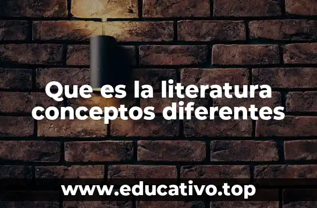 Que es la literatura conceptos diferentes