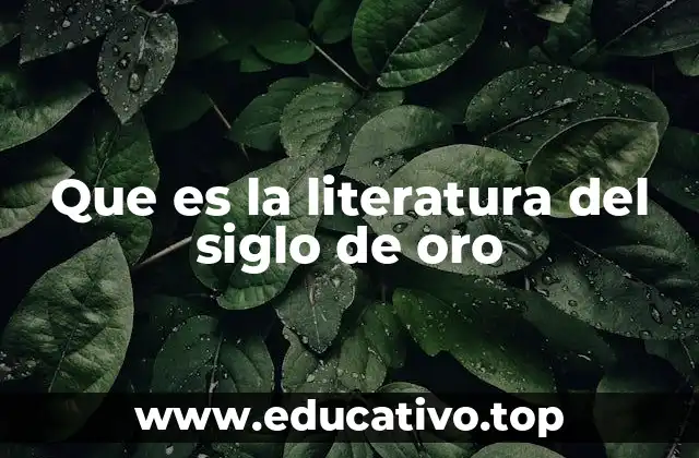Que es la literatura del siglo de oro