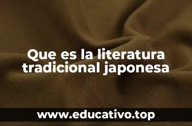 Que es la literatura tradicional japonesa