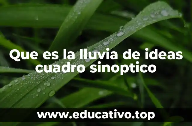 Que es la lluvia de ideas cuadro sinoptico