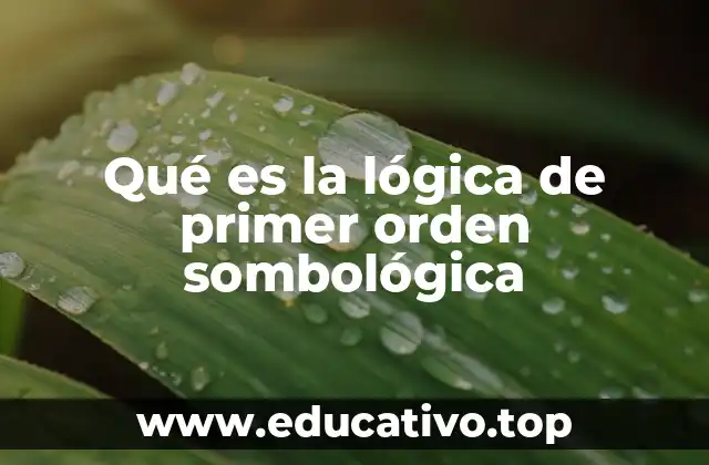 Qué es la lógica de primer orden sombológica