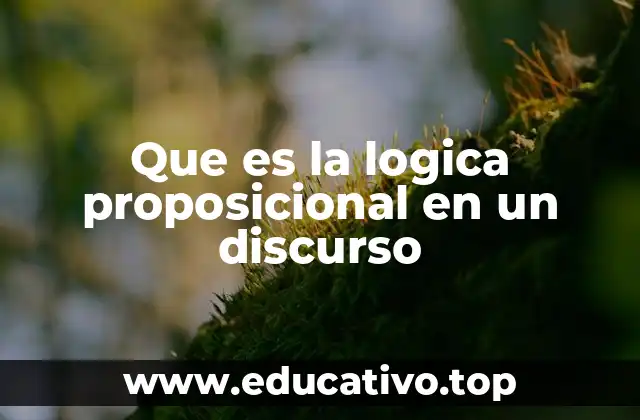 Que es la logica proposicional en un discurso
