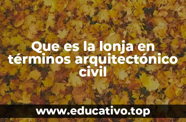 Que es la lonja en términos arquitectónico civil