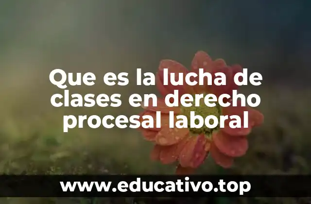 Que es la lucha de clases en derecho procesal laboral