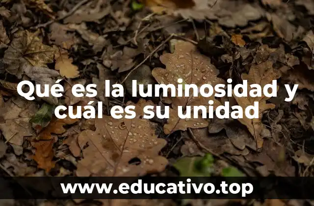 Qué es la luminosidad y cuál es su unidad