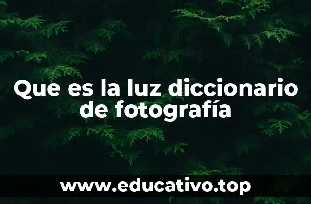 Que es la luz diccionario de fotografía