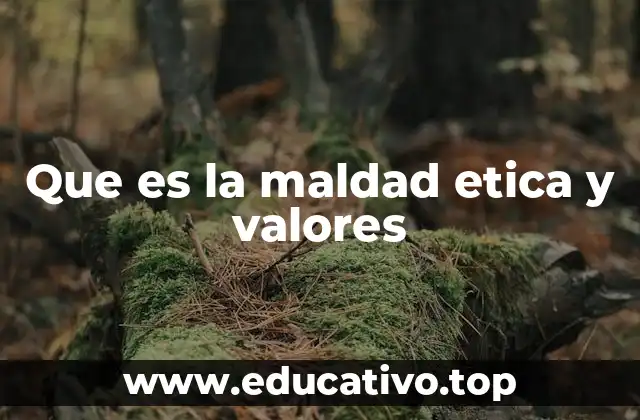 Que es la maldad etica y valores
