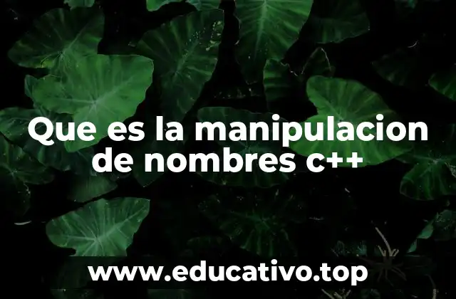 Que es la manipulacion de nombres c++