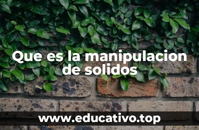 Que es la manipulacion de solidos