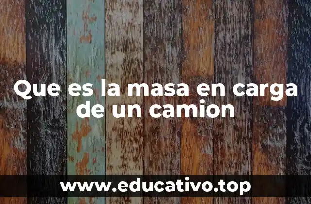 Que es la masa en carga de un camion