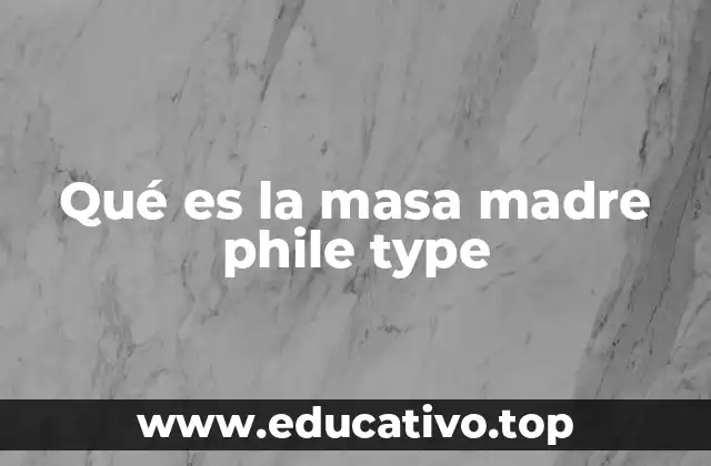 Qué es la masa madre phile type