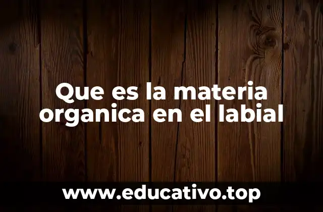 Que es la materia organica en el labial