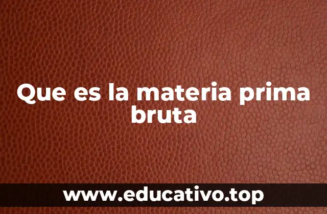 Que es la materia prima bruta