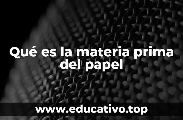 Qué es la materia prima del papel