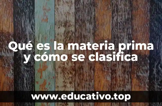 Qué es la materia prima y cómo se clasifica
