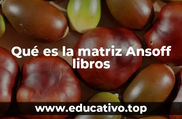 Qué es la matriz Ansoff libros