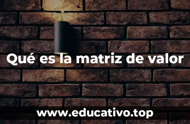 Qué es la matriz de valor