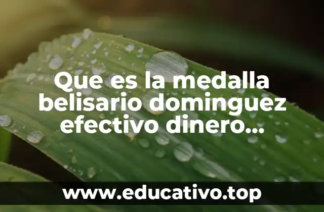 Que es la medalla belisario dominguez efectivo dinero economico