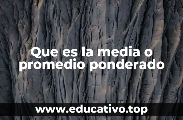 Que es la media o promedio ponderado