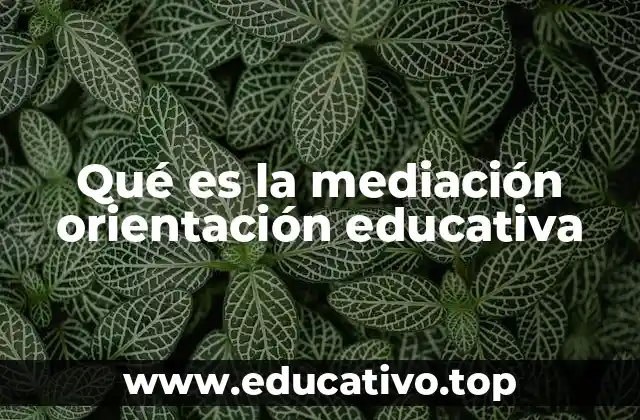 Qué es la mediación orientación educativa