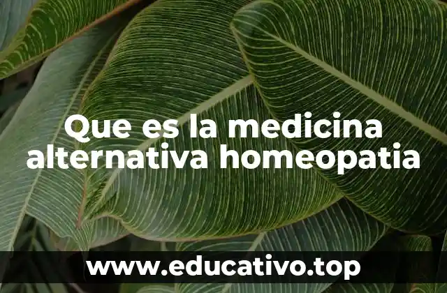 Que es la medicina alternativa homeopatia